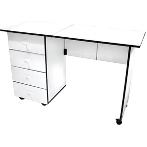 Sullivans, 12575, Portable, Sewing, Machine, 4, Drawer, Cabinet, Desk, WHITE, TABLE, SEWING, PORTABLe