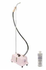 Jiffy PINK J-4000i Commercial Fabric Upholstery Steamer USA, 5.5' HOSE, 4 Changeable Heads: 1" Brush, 6" Metal, 9" Pipe, 12" Carpet, for 1 Handle