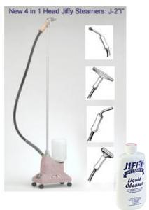 Jiffy PINK J-2i Garment Fabric Upholstery Steamer 4 Steam Heads +Bonus Essential Tank Cleaner*