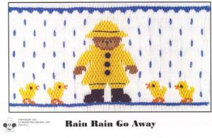 Cross-eyed Cricket  CEC212 Rain Rain Go Away Smocking Plate