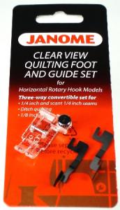 Janome 74- 200449001 Clear View Quilting Foot +1/8" & 1/4" Seam Guides