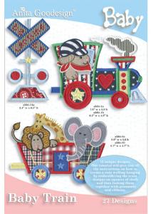 Anita Goodesign 37BAG Baby Train Embroidery Design Pack on CD