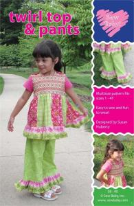 Sew Baby  SB40 Twirl Top & Pants Pattern Size 1-4T