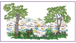 Amazing Designs BMC NZ9 Four Seasons Landscape Brother Embroidery Card