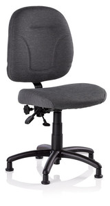 27684: Reliable 200SE Sew Ergo Score Ergonomic Sewing/Machine Operator Chair, Non Roll Glides, Adjustable Swivel Seat/Back, Made in Canada, Optional Casters