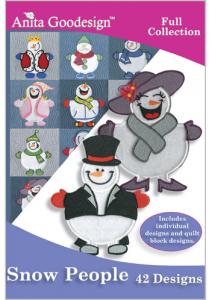 Anita Goodesign 153AGHD Snow People Full Collection Multi-format Embroidery Design Pack on CD