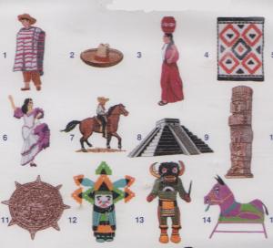 Elna MCU101 Mexican Designs Envision Embroidery Card SEW Format