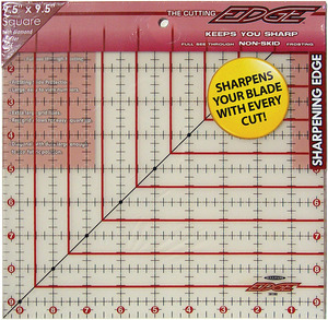 9.5X9.5   -RULER CUTTING EDGE 9, Sullivans 38180 Cutting Edge 9.5" Square Gridded Ruler, Blade Sharpener