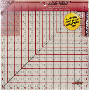 Sullivans 38184 Cutting Edge 12.5" x 12.5" Square Gridded Ruler Sharpener, Diamond Carbide edge, keeps your rotary cutter blade sharpened as you work
