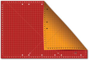 Sullivans 38217 Edge Cutting Mat 27x40" Gridded 24x37" Double Sided Red Orange, Self Healing