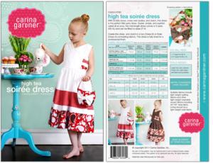 Carina Gardner CGP3 High Tea Soiree Dress Pattern sz 2T-8yrs