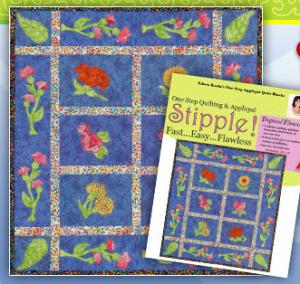 Designs in Machine Embroidery STP0080 1 Step Quilting and Applique Stipple! Tropical Flowers CD- 9 Embroidery Designs in Two Sizes
