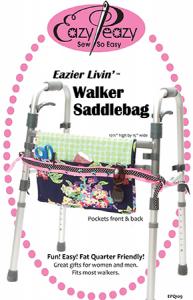Eazy Peazy 93-4409 Easy Livin' Walker Saddlebag Pattern, has pocket on front and back. Measures: 10-1/2” high by 15” wide.