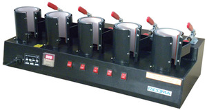 Ikonix HP-15x5M Five 6x9" Multiple Mug Heat Transfer Presses in a Row