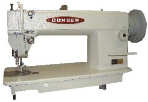 2747: Consew 205RB-1  Walking Foot, Top and Bottom Feed Upholstery Sewing Machine with Servo Motor Power Stand