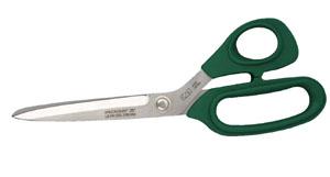 Kai 5250 10" Dressmaking Style Shears with a 4 3/4" Cutting Length, Green Handle Durable A-U6 Stainless Steel Blades, Soft santoprene Handles, Ergonomic Handle Design, All Types Of Materials