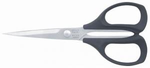 Kai N3140S 5 1/2" Straight Soft Black Handle Shears with a 2 1/4" Cutting Length, Durable A-U6 Stainless Steel Blades, Ergonomic Handle Design, Soft Santropene Handles, Excellent for all Types of Material