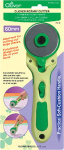 Clover 7502C Rotary Cutter with 7510C 60mm Blade, Soft Cushion Handle