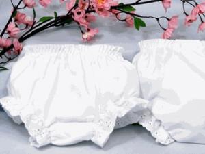 Girls Double Seat Panty Baby Bloomers Size 3, 12-18Mo 65 Poly 35 Cotton Batiste