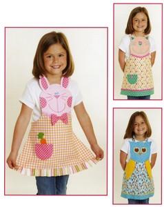 Cynthia Rose  FN152 Fun Friends Child's Apron Bunny, Cat & Owl