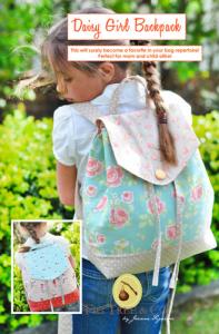 Fig Tree Quilts FTQ931 Daisy Girl Backpack Pattern, Back pack size is 11"in x 13"in.