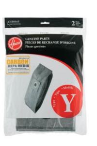 Hoover AH10165, Pleated HEPA "Y" Carbon Bag (2 Pack) for Vacuum Cleaners