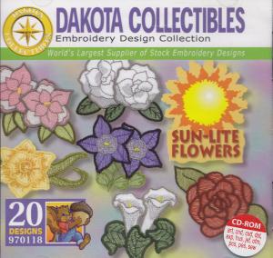 Dakota Collectibles 970118 Sun Lite Flowers Embroidery Designs Multi-Formatted CD