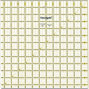 6.5X6.5"-OMNIGRID RULER 6.5", Dritz Omnigrip OGN65 6.5" Square Quilters Ruler, Angles & Grid, Non Slip, for Quilting and Sewing