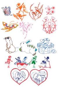 Down Home Dreams 176 Spring & Easter Sketches Embroidery Designs Floppy Disk