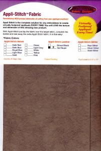 Floriani R-L22 Appli Stitch Leather 2 Per Pack, 6.75x12'' Sheets Brown