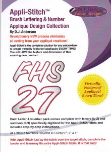 Floriani Appli-Stitch R-BDP Brush Lettering & Number Applique Design Collection