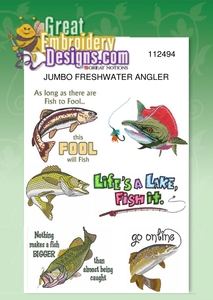 Great Notions Jumbo Freshwater Angler Designs 5X7 Hoop Multi-Formatted CD
