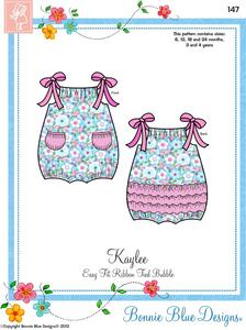 Bonnie Blue, BBDP147, Kaylee Fun, Bubble Sunsuit, Sewing Pattern, Sz 6mo-4Yrs