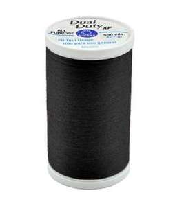 Coats Clark S930 Black Dual Duty XP General Purpose 40wt Poly Sewing Thread  500Yd Spool at