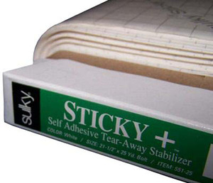 33582: Sulky 551-25 Sticky+ Self Adhesive Tear Away Stabilizer 22.5"x25Yds Bolt