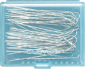 Clover CL240 Forked Steel Pins, 1.5" Long, Fine 0.56mm Diameter, 35ct Count x 3 Boxes 105 Total for Sewing, Quilting, Drapery, Upholstery