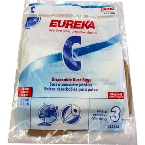 Eureka E-52318 Paper Bag, Eur Style C   Mighty Mite 3100 Ser  3Pk