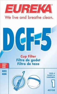 35415: Eureka E-62130 Filter, Dcf5 Models 402/ 405 W/Blister 1 Pack for Eureka DCF5, 402, 405, 398 and 400 model vacuum cleaners
