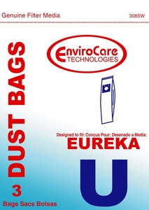 Eureka Replacement Er-14215 Paper Bag, Eur Style U   Bravo/Powerline Env 3Pk