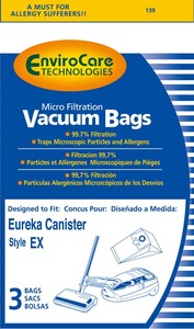 Eureka Replacement Er-1435 Paper Bag, Eur Style Ex  Microfilter Env 3Pk