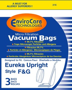 Eureka Replacement Er-1436 Paper Bag, Eur Style F&G Microfilter Env 3Pk