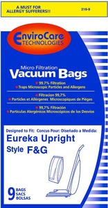 35567: EnviroCare 216-9 Eureka Replacement Paper Bag, Eur Style F&G Microfilter Env 9Pk