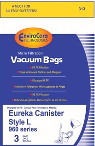 Eureka Replacement Er-1442 Paper Bag, Eur Style L   Can 960 Micro Env 3Pk