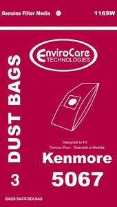 Kenmore Replacement Ker-1426 Paper Bag, Style X Soft & Hard Body 5067 Env 3Pk