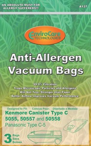 Kenmore Replacement Ker-14550A Paper Bag, Style C 5055/ 50558 Allergen Env 3Pk