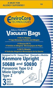Kenmore Replacement Ker-14685 Paper Bag, Style U 50688 Hb Micro Env 3Pk