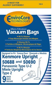 EnviroCare 46-2450-06, 159-9 Kenmore Replacement Paper Bag, 50688 HB Micro Env 9 Pk