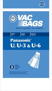 36792: PR-14005 Replaces P-Mc115P Paper Bags 3Pk for Panasonic Type U/U3/U6
