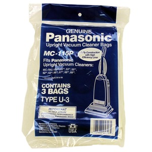 Panasonic P-Mc115P Paper Bags 3Pk, Pana Type U3 Upright Vacuum Cleaner
