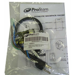 Pro-Team Pv-100641 Cord, 13" 3 Wire Provac  W/Nut & Washer In Grommet